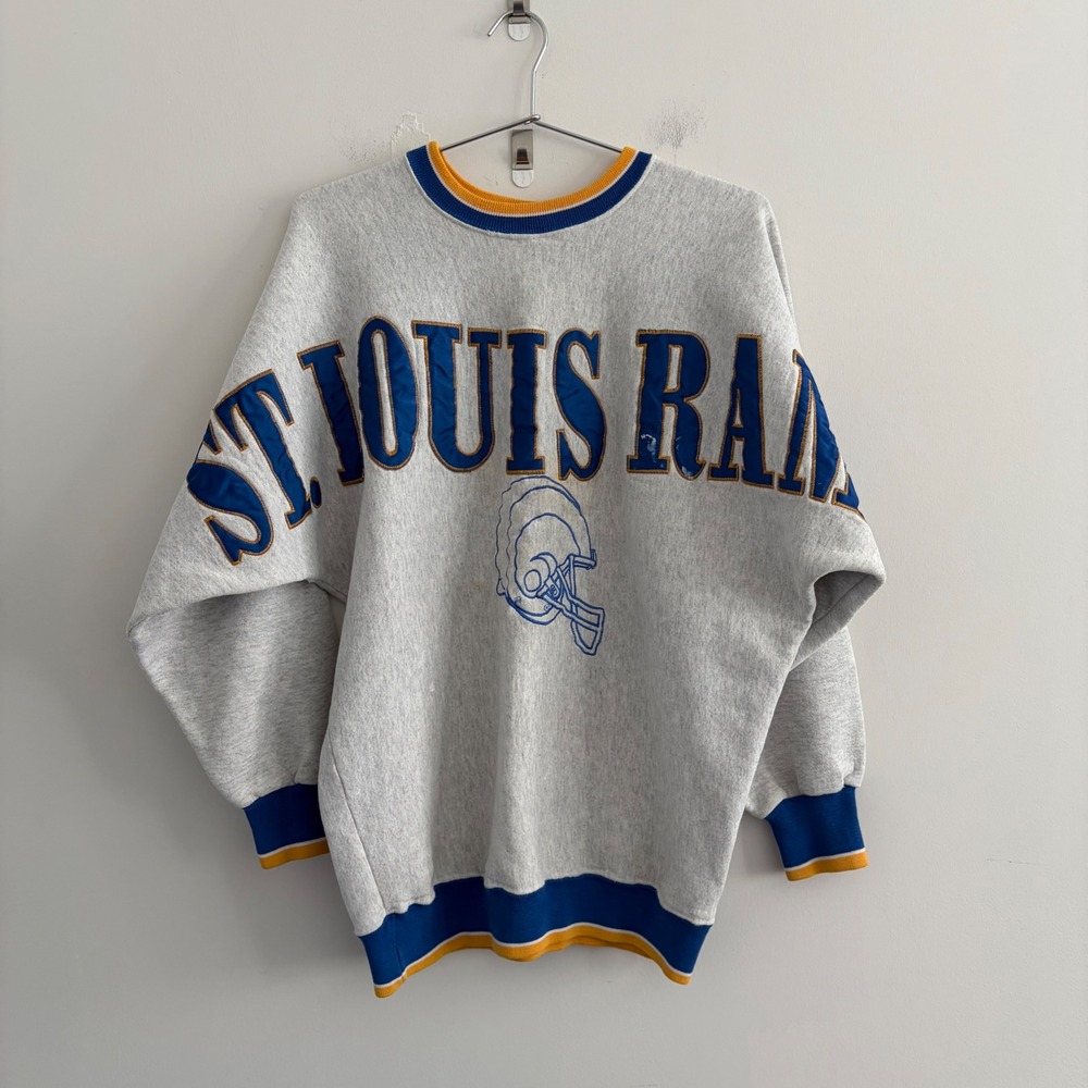 Vintage Legends St. Louis Rams Crewneck Sweatshirt Grey Blue XL Made in USA